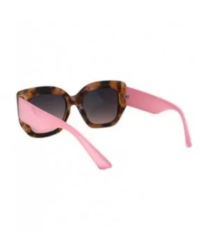 Womens Vintage Fashion Sunglasses Semi Thick Square Shades UV 400 - Tortoise Pink (Smoke Pink) - CJ193XO4XSG $8.05 Square