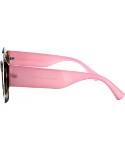 Womens Vintage Fashion Sunglasses Semi Thick Square Shades UV 400 - Tortoise Pink (Smoke Pink) - CJ193XO4XSG $8.05 Square