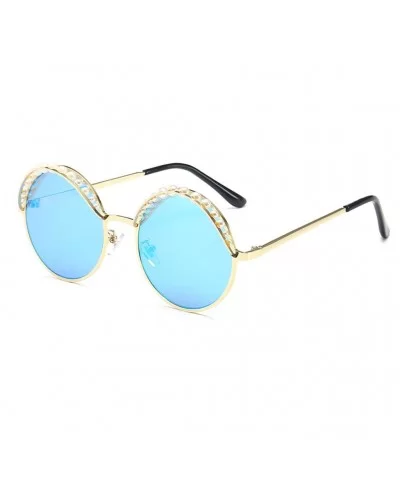 New Round Frame Artificial Pearl Metal Sunglasses Women Retro Fashion Sun Glasses Perfect for Girls Gift - CP18YEUTI6E $5.64 ...