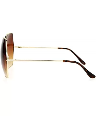 Retro Oversized Octagon Groove Hippie Sunglasses - Gold Brown - CV12DUJWYPX $8.05 Oversized