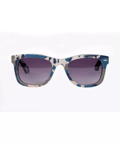 Camouflage Sunglasses Textile Acetate Hybrid - Camouflage With Blue - CX11ZK5GXVR $48.81 Wayfarer