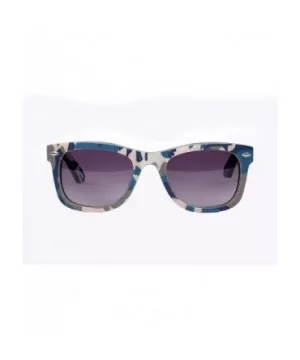 Camouflage Sunglasses Textile Acetate Hybrid - Camouflage With Blue - CX11ZK5GXVR $48.81 Wayfarer