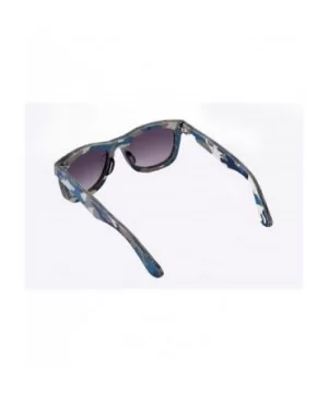 Camouflage Sunglasses Textile Acetate Hybrid - Camouflage With Blue - CX11ZK5GXVR $48.81 Wayfarer