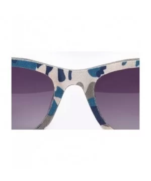 Camouflage Sunglasses Textile Acetate Hybrid - Camouflage With Blue - CX11ZK5GXVR $48.81 Wayfarer