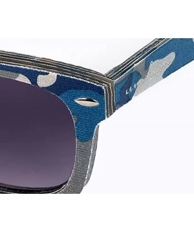 Camouflage Sunglasses Textile Acetate Hybrid - Camouflage With Blue - CX11ZK5GXVR $48.81 Wayfarer