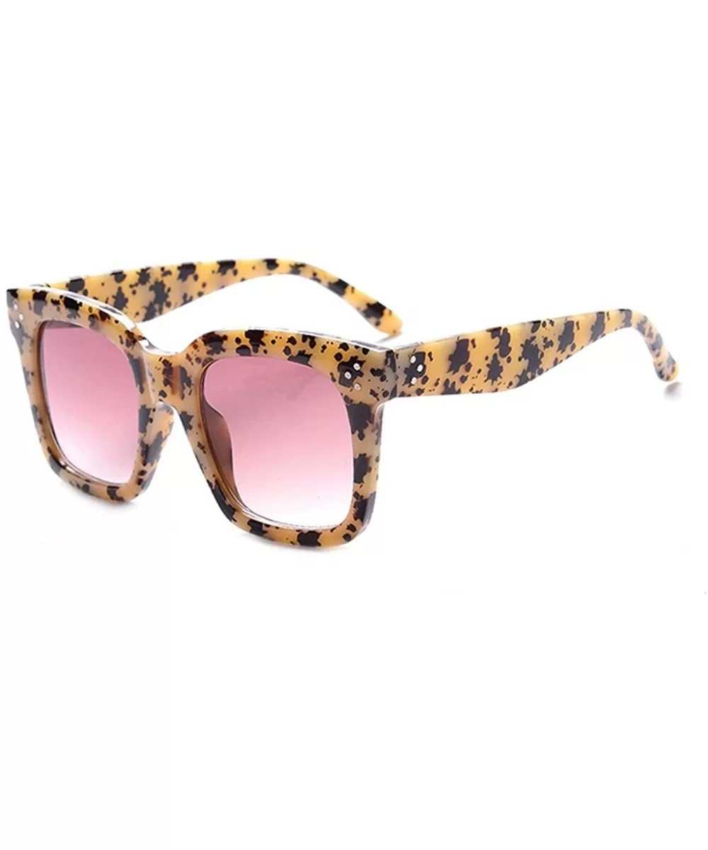 New Black Clear Oversized Square Sunglasses Women Gradient Summer Style Classic Sun Glasses - Leopard - C118W4EENI5 $19.80 Sq...