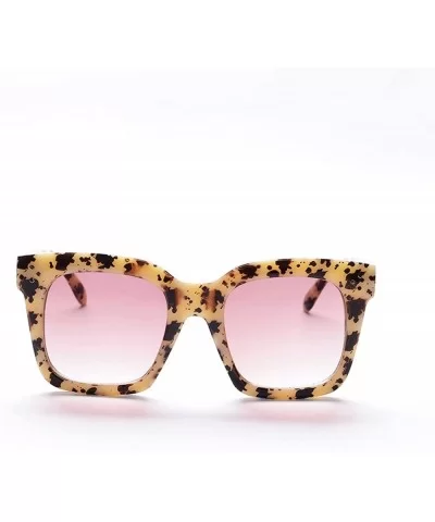 New Black Clear Oversized Square Sunglasses Women Gradient Summer Style Classic Sun Glasses - Leopard - C118W4EENI5 $19.80 Sq...