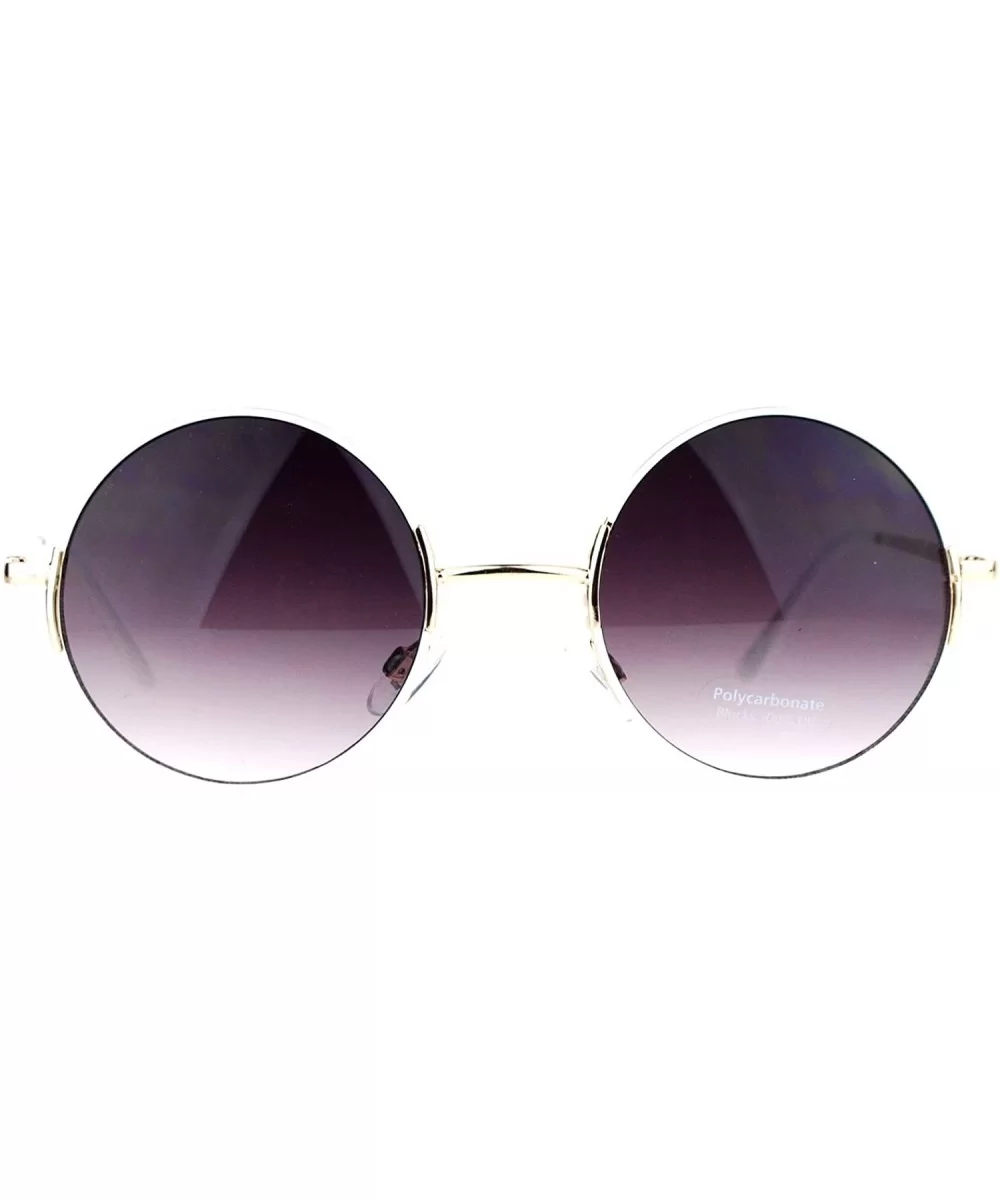 Metal Retro Round Circle Lens Hippie Sunglasses - White - CP12MF4OIDP $9.58 Round