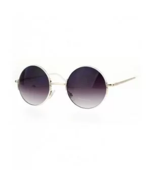 Metal Retro Round Circle Lens Hippie Sunglasses - White - CP12MF4OIDP $9.58 Round