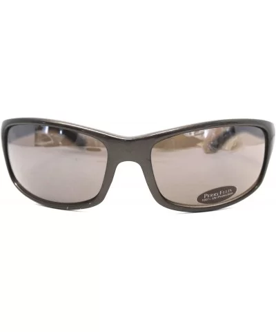 Sunglasses Mens Brown Plastic Rectangle Wrap- Solid Brown Lens 13-1 - CO118V115WJ $23.53 Rectangular