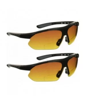 Bifocal Sunglasses Rimless Wraparound - 2 Pairs of Black Grey - CQ19652W32G $15.21 Rimless