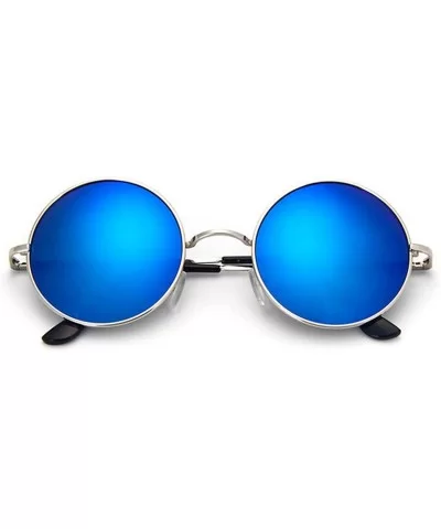 Retro Vintage Silver Gothic Steampunk Round Metal Sunglasses Men Women Mirrored Circle Sun Glasses Oculos - CO197A34DMT $17.4...