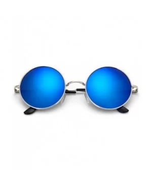 Retro Vintage Silver Gothic Steampunk Round Metal Sunglasses Men Women Mirrored Circle Sun Glasses Oculos - CO197A34DMT $17.4...