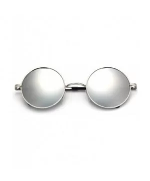 Retro Vintage Silver Gothic Steampunk Round Metal Sunglasses Men Women Mirrored Circle Sun Glasses Oculos - CO197A34DMT $17.4...