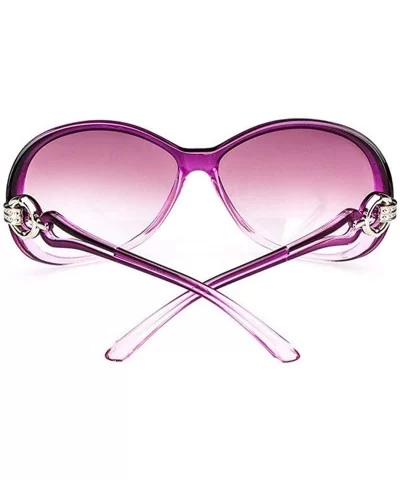 Women Fashion Oval Shape UV400 Framed Sunglasses Sunglasses - Light Purple - CM196XN0NMX $12.41 Oval