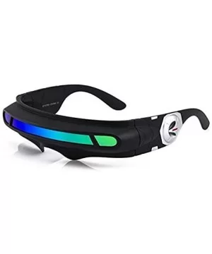 Futuristic Space Alien Costume Party Cyclops Shield Colored Mirror Mono Lens Wrap Sunglasses 147mm - CK18IZ5TL59 $19.81 Shield