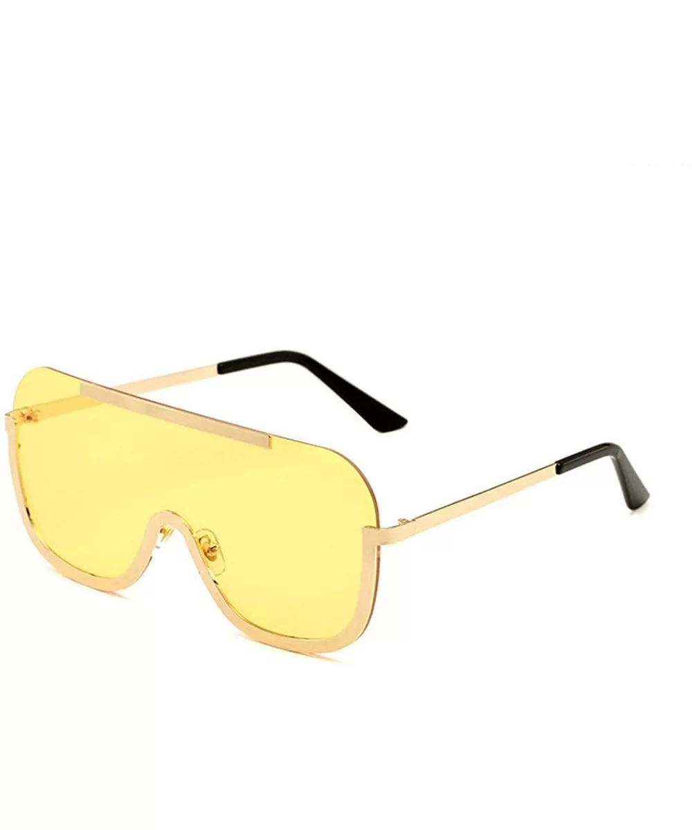 Sunglasses Oversize Frameless Windproof Transparent - Yellow - CF18YEES6ML $11.00 Goggle