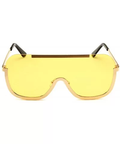 Sunglasses Oversize Frameless Windproof Transparent - Yellow - CF18YEES6ML $11.00 Goggle