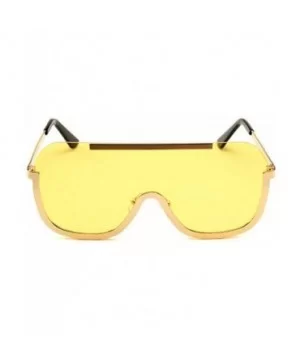 Sunglasses Oversize Frameless Windproof Transparent - Yellow - CF18YEES6ML $11.00 Goggle