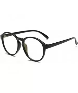 Student Myopia Glasses Fashion Retro Big-Frame Glasses Round Face - Bright Black - CK18EAWTNSX $18.89 Round