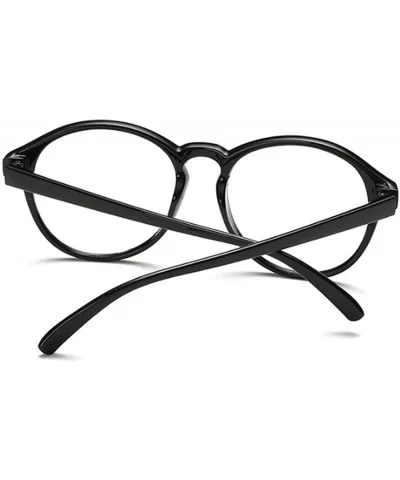 Student Myopia Glasses Fashion Retro Big-Frame Glasses Round Face - Bright Black - CK18EAWTNSX $18.89 Round