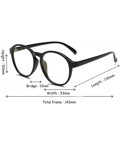 Student Myopia Glasses Fashion Retro Big-Frame Glasses Round Face - Bright Black - CK18EAWTNSX $18.89 Round