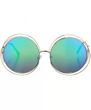 Women Oversized Round Sunglasses Vintage Retro Female Sun Glasses For Women Mirror Ladies Sunglass - CY199CDTKCD $7.84 Round