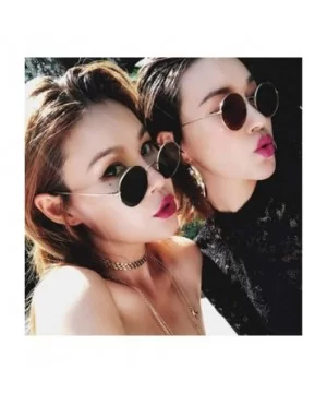 Fashion Vintage Metal Round Sunglasses Women Luxury Color Coated Glasses Retro Oculos De Sol - Red - CW199CKY9Q7 $25.19 Oval