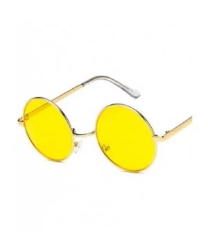 Fashion Vintage Metal Round Sunglasses Women Luxury Color Coated Glasses Retro Oculos De Sol - Red - CW199CKY9Q7 $25.19 Oval