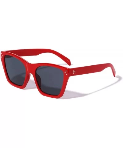 Classic Square Retro Cat Eye Sunglasses - Red - CS196MU2IWR $11.05 Square