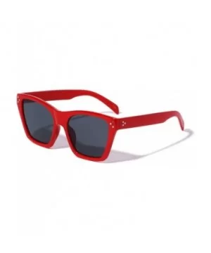 Classic Square Retro Cat Eye Sunglasses - Red - CS196MU2IWR $11.05 Square