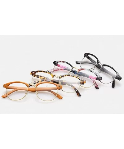 Vintage Clear Lens Eyeglasses Fashion Metal Square Frame Eyewears - Leopard - C3188Y3RAX4 $15.07 Goggle