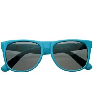 Retro Super Flat Hipster Trend Horn Rimmed Sunglasses (Blue) - C2116Q2H3SP $9.05 Wayfarer