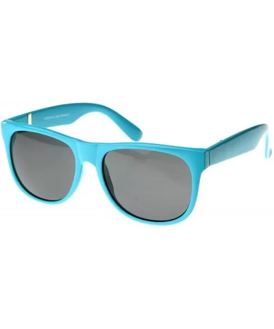 Retro Super Flat Hipster Trend Horn Rimmed Sunglasses (Blue) - C2116Q2H3SP $9.05 Wayfarer