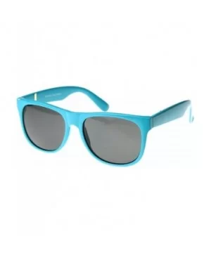 Retro Super Flat Hipster Trend Horn Rimmed Sunglasses (Blue) - C2116Q2H3SP $9.05 Wayfarer