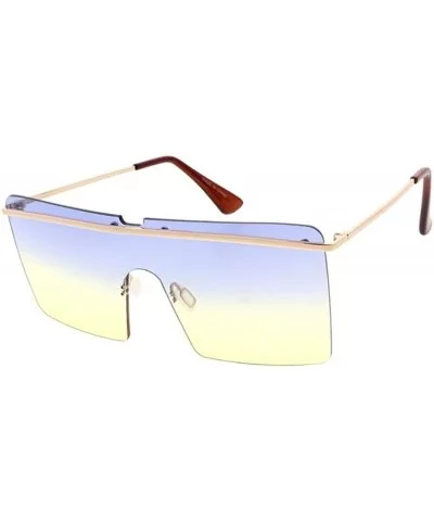 Flat Top Square Frame Aviator Candy Lens Fashion Sunglasses - Yellow - CJ18UESX4TE $6.18 Square