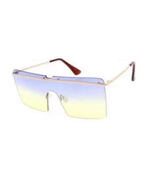 Flat Top Square Frame Aviator Candy Lens Fashion Sunglasses - Yellow - CJ18UESX4TE $6.18 Square