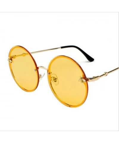 Round Sunglasses Show A Slim and Well-Matched Pair of Rimless Sunglasses - Orange - CW18WTWCOIU $19.51 Rimless