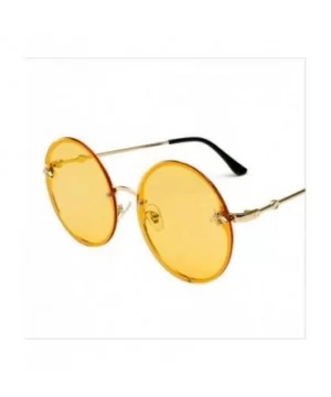 Round Sunglasses Show A Slim and Well-Matched Pair of Rimless Sunglasses - Orange - CW18WTWCOIU $19.51 Rimless