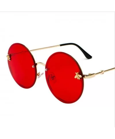 Round Sunglasses Show A Slim and Well-Matched Pair of Rimless Sunglasses - Orange - CW18WTWCOIU $19.51 Rimless