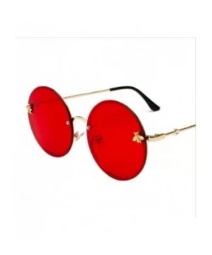 Round Sunglasses Show A Slim and Well-Matched Pair of Rimless Sunglasses - Orange - CW18WTWCOIU $19.51 Rimless