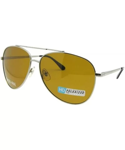 Polarized High Density Lens Full Rim Aviator Sunglasses HD1 - Silver Frame-hd Polarized Lenses - CW186GLNA4H $10.46 Aviator