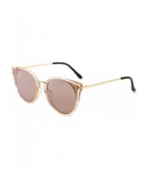 Oversized Vintage Polarized Cat Eye Sunglasses for Women UV400 - Transparent Brown Frame/Light-brown Lens - C918QQLUU4X $13.5...