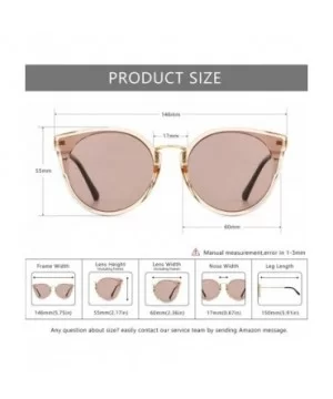 Oversized Vintage Polarized Cat Eye Sunglasses for Women UV400 - Transparent Brown Frame/Light-brown Lens - C918QQLUU4X $13.5...