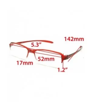 Super Lightweight Reading Glasses Free Pouch HalfRim - Red Crystal Transparent - CT187SDMA7X $12.86 Rectangular