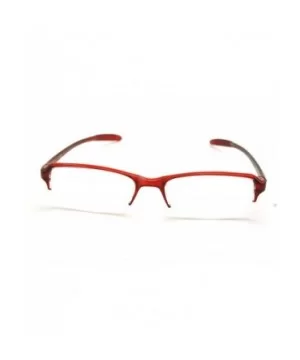 Super Lightweight Reading Glasses Free Pouch HalfRim - Red Crystal Transparent - CT187SDMA7X $12.86 Rectangular