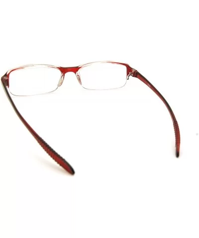 Super Lightweight Reading Glasses Free Pouch HalfRim - Red Crystal Transparent - CT187SDMA7X $12.86 Rectangular