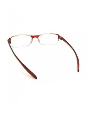 Super Lightweight Reading Glasses Free Pouch HalfRim - Red Crystal Transparent - CT187SDMA7X $12.86 Rectangular