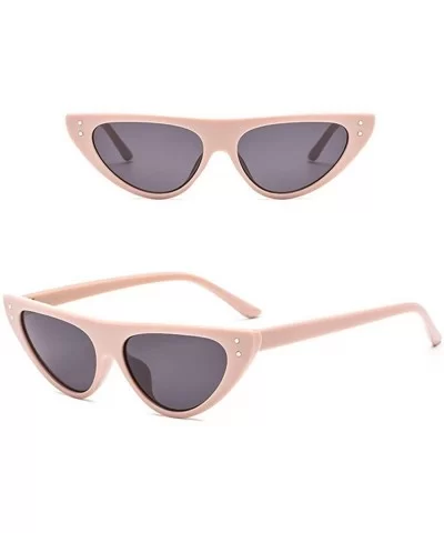 Unisex Vintage Cat Eyes Sunglasses Rapper Fashion Oval Shade Glasses - D - CY18TQZOU55 $4.73 Cat Eye