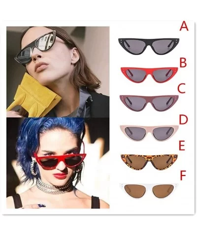 Unisex Vintage Cat Eyes Sunglasses Rapper Fashion Oval Shade Glasses - D - CY18TQZOU55 $4.73 Cat Eye